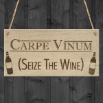 Carpe Vinum Wine Alcohol Funny Friendship Gift Hanging Plaque