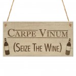 Carpe Vinum Wine Alcohol Funny Friendship Gift Hanging Plaque