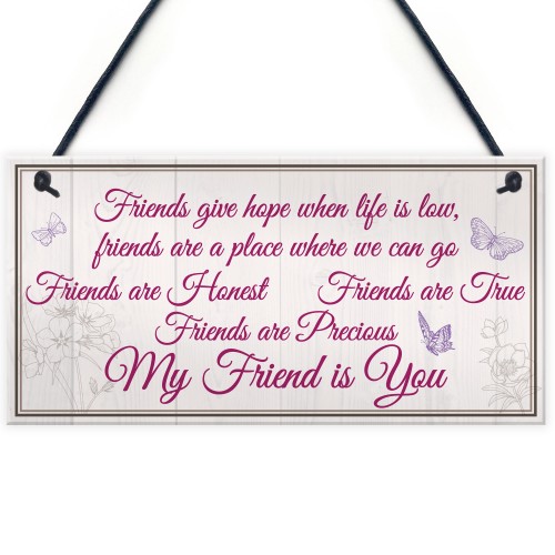 My Friend Is You Friendship Gift Best Friend Hanging Plaque 