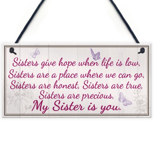 Sister Is You Handmade Beautiful Sisters Gift Hanging Plaque