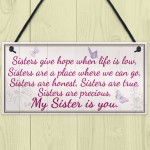 Sister Is You Handmade Beautiful Sisters Gift Hanging Plaque