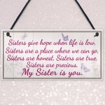 Sister Is You Handmade Beautiful Sisters Gift Hanging Plaque