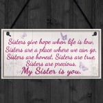 Sister Is You Handmade Beautiful Sisters Gift Hanging Plaque