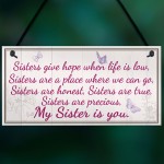 Sister Is You Handmade Beautiful Sisters Gift Hanging Plaque