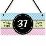 Baby Due Countdown Chalkboard Pregnancy Gift Hanging Plaque