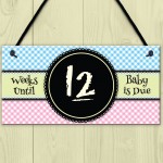 Baby Due Countdown Chalkboard Pregnancy Gift Hanging Plaque