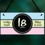 Baby Due Countdown Chalkboard Pregnancy Gift Hanging Plaque