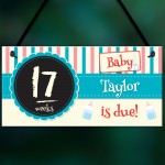 Personalised Chalkboard Baby Countdown Pregnancy Hanging Plaque