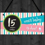 Weeks Baby Due Pregnancy Countdown Chalkboard Hanging Plaque