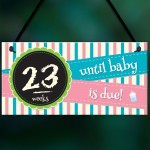 Weeks Baby Due Pregnancy Countdown Chalkboard Hanging Plaque