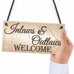 Shabby & Chic Wedding Sign Inlaw Outlaw Welcome Bride Plaque