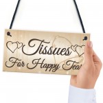 Shabby & Chic Wedding Sign Present Tissues Happy Tears Plaque