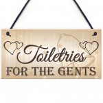 Shabby & Chic Wedding Sign Toiletries For Gents Groom Plaque