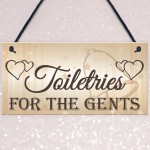 Shabby & Chic Wedding Sign Toiletries For Gents Groom Plaque