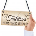 Shabby & Chic Wedding Sign Toiletries For Gents Groom Plaque