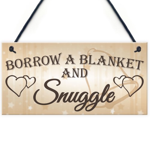 Shabby & Chic Wedding Sign Gift Blanket Snuggle Present Plaque 