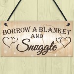 Shabby & Chic Wedding Sign Gift Blanket Snuggle Present Plaque 