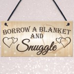 Shabby & Chic Wedding Sign Gift Blanket Snuggle Present Plaque 