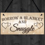 Shabby & Chic Wedding Sign Gift Blanket Snuggle Present Plaque 