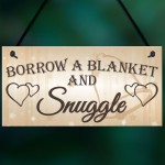 Shabby & Chic Wedding Sign Gift Blanket Snuggle Present Plaque 