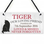 Personalised Pet Cat Memorial Bereavement Loss Hanging Plaque