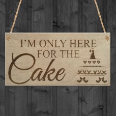 Here For Cake Wedding Prop Shabby Chic Gift Bride Hanging Plaque
