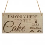 Here For Cake Wedding Prop Shabby Chic Gift Bride Hanging Plaque