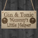 Gin & Tonic Mum Funny Alcohol Kitchen Friend Gift Hanging Plaque