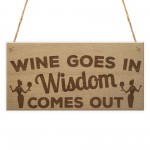 Wine In Wisdom Out Funny Friendship Best Friend Hanging Plaque