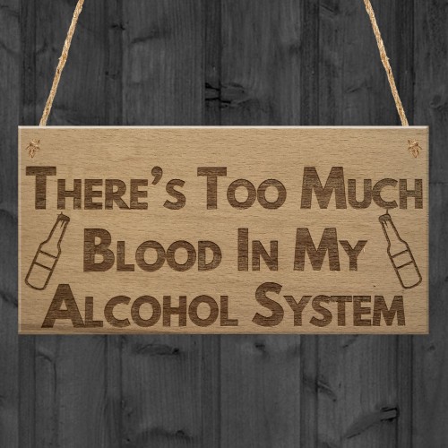 Alcohol System Funny Alcohol Man Cave Bar Pub Hanging Plaque 