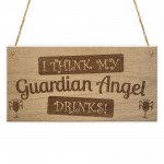 Guardian Angel Drinks Funny Alcohol Friendship Hanging Plaque