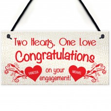 Personalised Congratulations Engagement Gift Hanging Plaque