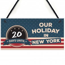 Countdown Holiday New York Chalkboard America Hanging Plaque