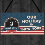 Countdown Holiday New York Chalkboard America Hanging Plaque