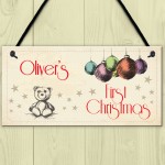 Personalised Baby First Christmas 1st Xmas Tree Hanging Plaque