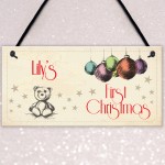 Personalised Baby First Christmas 1st Xmas Tree Hanging Plaque