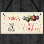 Personalised Baby First Christmas 1st Xmas Tree Hanging Plaque