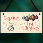 Personalised Baby First Christmas 1st Xmas Tree Hanging Plaque