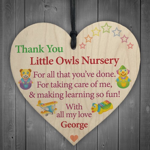 Personalised Thank You Nursery Teacher Gift Hanging Plaque 