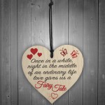 Fairy Tale Wedding Valentines Relationship Couple Hanging Plaque