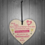 Personalised Bridesmaid Invitation Funny Wedding Hanging Plaque
