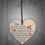 Dad I Love You Everyday Father's Day Gift Wooden Hanging Heart 