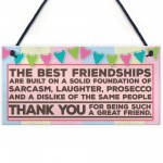 Friendship Prosecco Funny Alcohol Best Friend Hanging Plaque