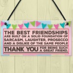 Friendship Prosecco Funny Alcohol Best Friend Hanging Plaque