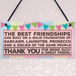 Friendship Prosecco Funny Alcohol Best Friend Hanging Plaque