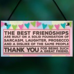 Friendship Prosecco Funny Alcohol Best Friend Hanging Plaque