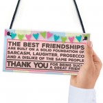 Friendship Prosecco Funny Alcohol Best Friend Hanging Plaque
