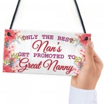 BEST NANS Promoted To GREAT NANNY Pregnancy Gift Hanging Plaque 