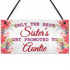BEST SISTERS Promoted To AUNTIE Pregnancy Gift Hanging Plaque