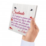 Soulmate I Love You Cute Christmas Gift Hanging Heart Plaque